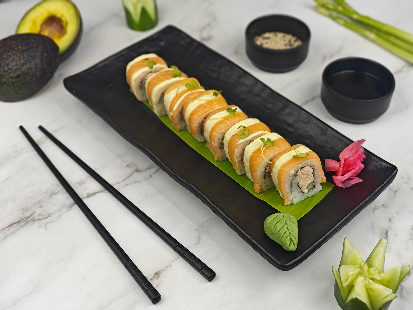 Salmon Mayo Dragon Roll