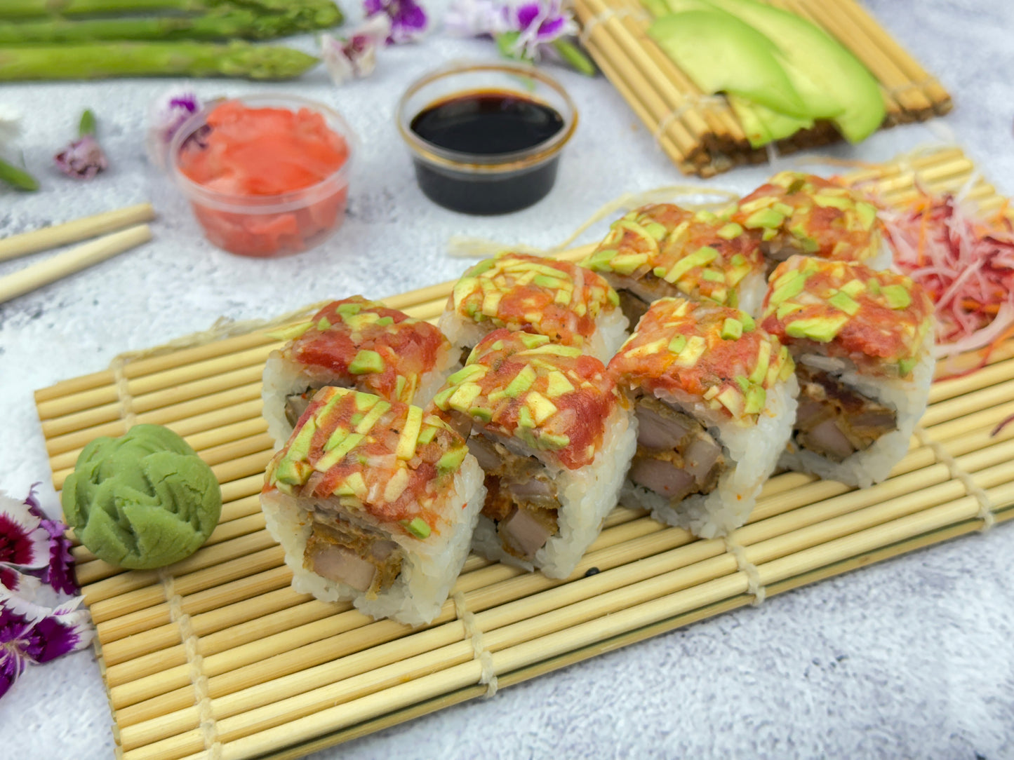 Chicken Katsu Roll With Avocado Salsa Sauce