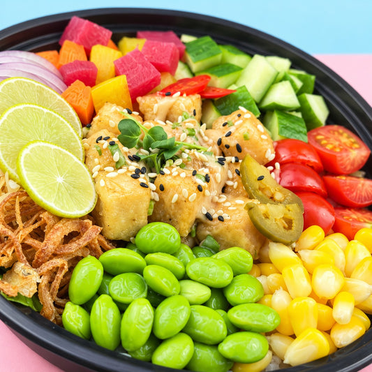 Tofu Poke Bowl — partial detail, not a complete serving.