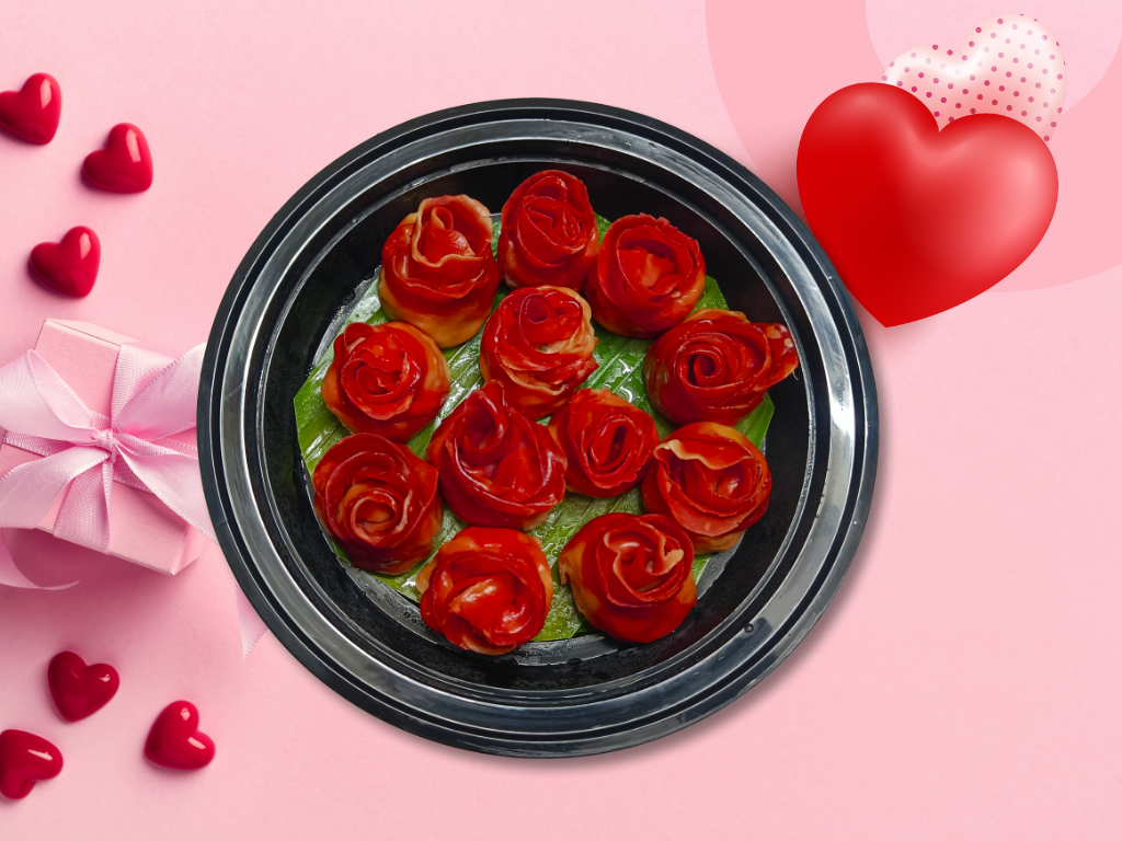 Special VDay Rose Dimsum (12 Pcs) - Veg