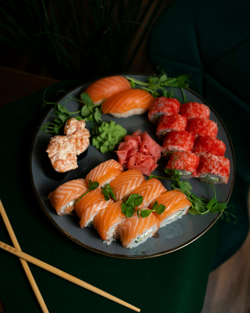 a plate of sushi