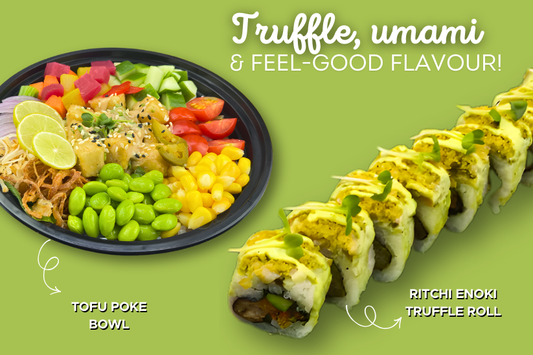 The Umami Duo - Tofu Poke Bowl + Ritchi Enoki Truffle Roll 4pcs