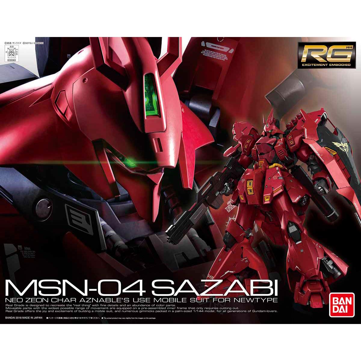 RG 1/144 Sazabi “Char’s Counterattack” Model Kit – Bandai Spirits