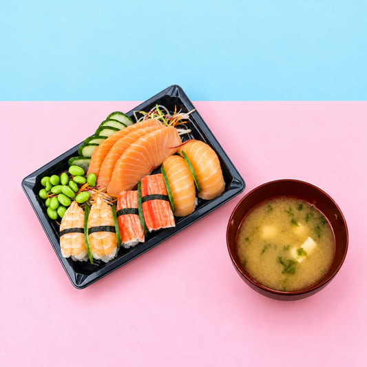 The Prime Duo - Sakana Mori Box (9 Pcs) + Japanese Miso Soup