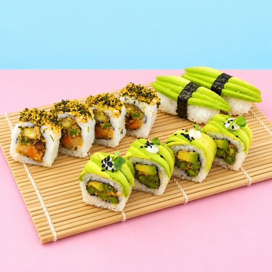 The Creamy Crunch Trio - Amazing Avocado Roll 4pcs + Herb Tempura Garden Roll 4pcs + Avocado Nigiri 2pcs