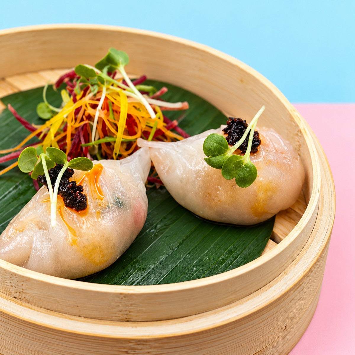 Thai Herbs & Chicken Har Gao (5 Pcs) — partial detail, not a complete serving.