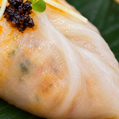 Thai Herbs & Chicken Har Gao (5 Pcs) — partial texture close-up, not a complete serving.