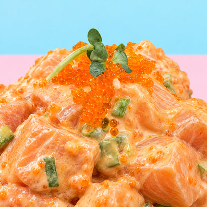 Salmon Poke Bowl — texture detail