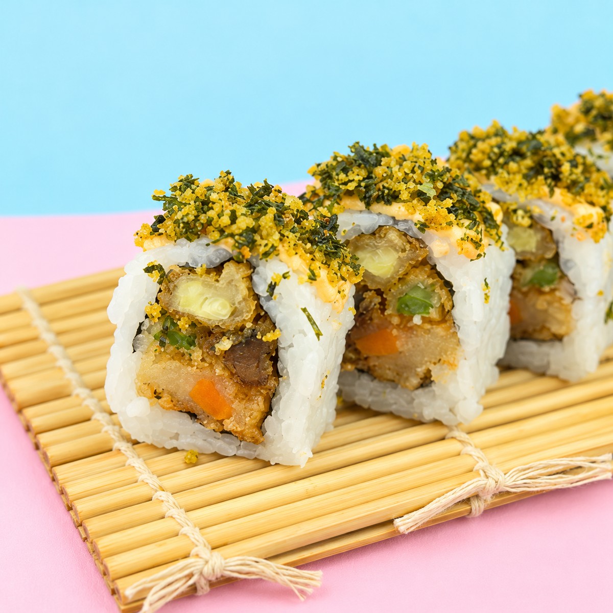 Herb Tempura Garden Roll — closer view
