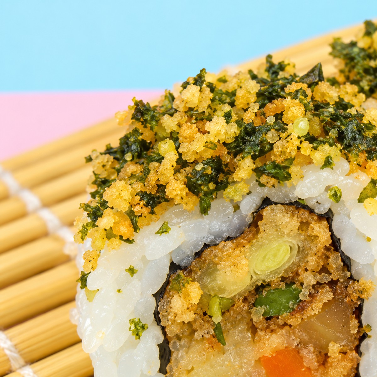 Herb Tempura Garden Roll — texture detail