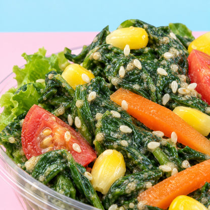 Sesame Spinach Salad — texture detail