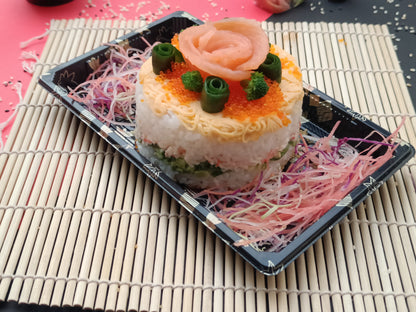 Salmon & Crab Sushi Cake
